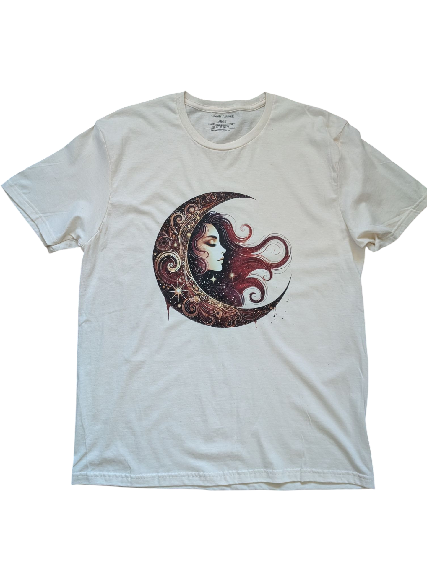 Celestial Witchy Tee - Witchy T-Shirt - Half Moon Goddess- Gravity 7 Apparel