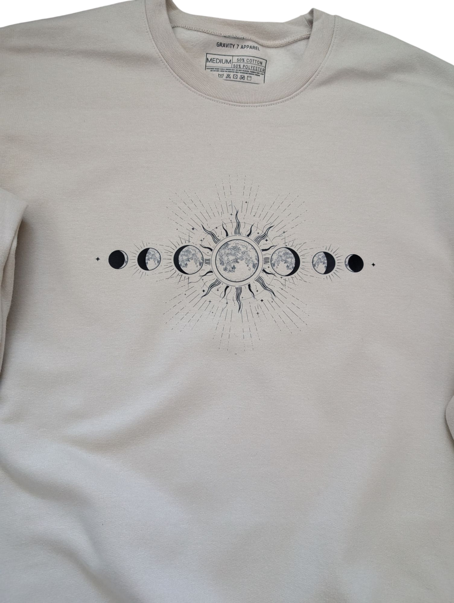 witchy sweatshirt for women, moon phase spiritual sweatshirt, cosmic streetwear outfit